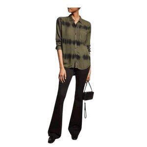 Rails Black Waves Blouse Hunter Olive Size M
